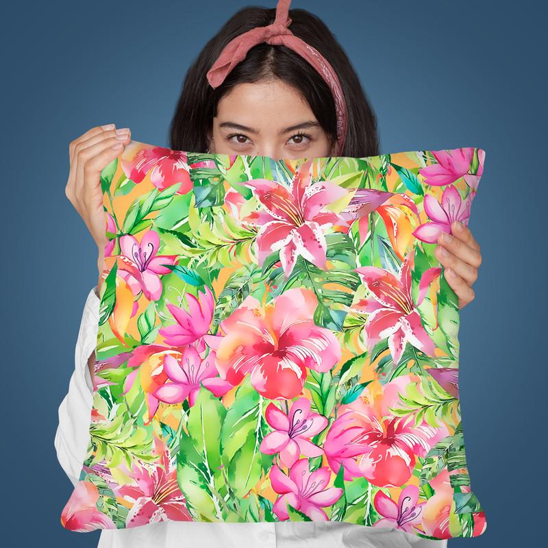 Colorful Flower Throw Pillow By Andrea Haase