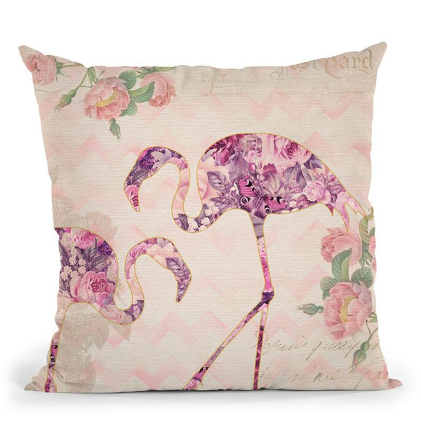 Flower Flamingo Throw Pillow By Andrea Haase