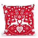 Folk Art Xmas Deer Red Throw Pillow By Andrea Haase
