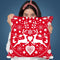 Folk Art Xmas Deer Red Throw Pillow By Andrea Haase