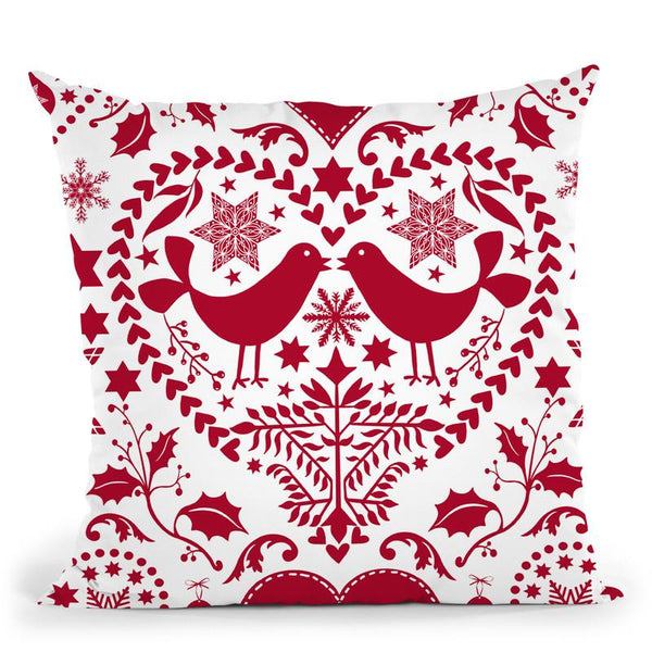 Folk Art Xmas Throw Pillow By Andrea Haase
