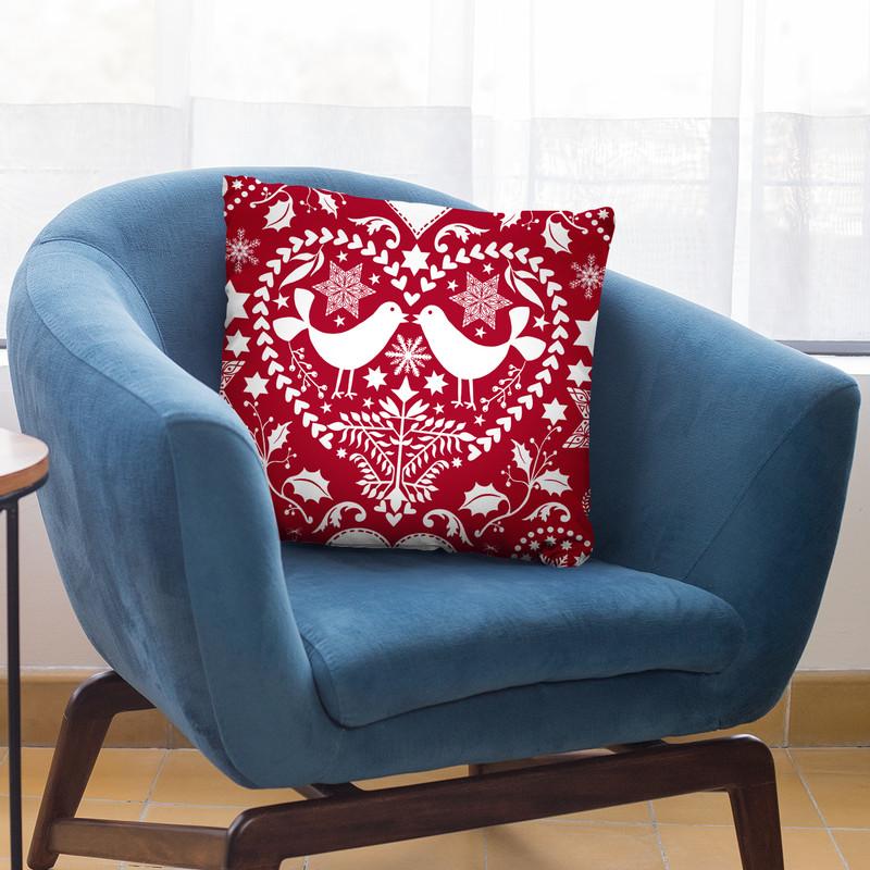 Folk Art Xmas I Throw Pillow By Andrea Haase
