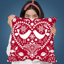 Folk Art Xmas I Throw Pillow By Andrea Haase