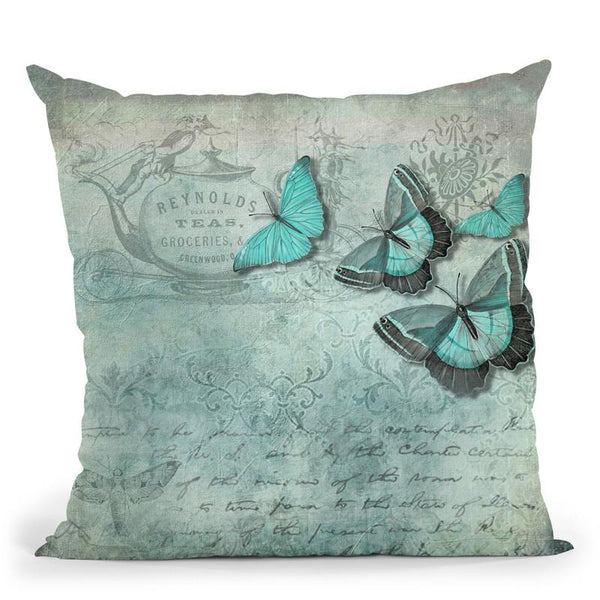 French Country Butterflies Throw Pillow By Andrea Haase