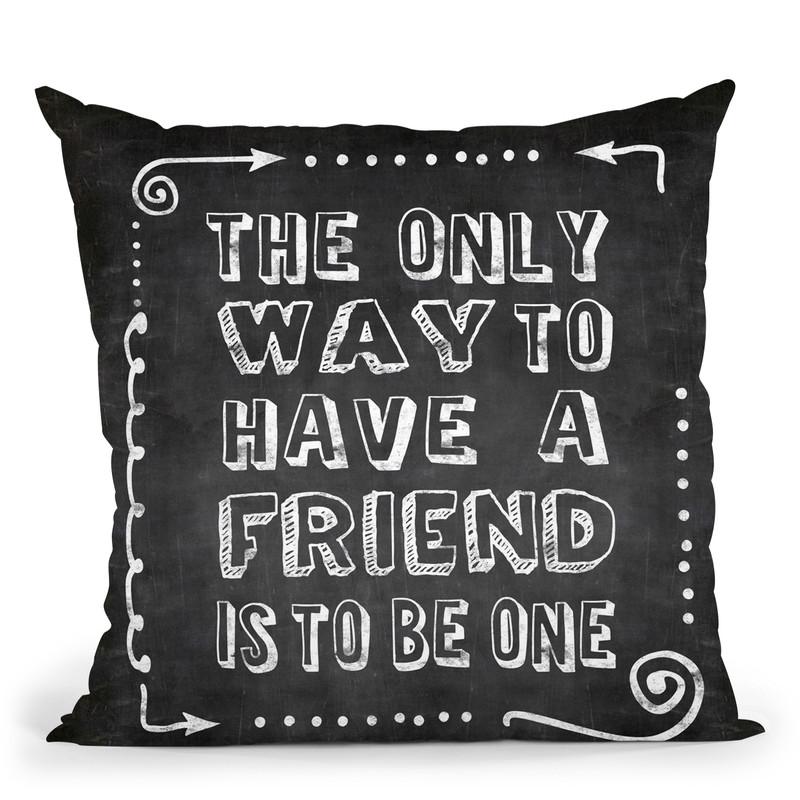Friend Chalk Throw Pillow By Andrea Haase