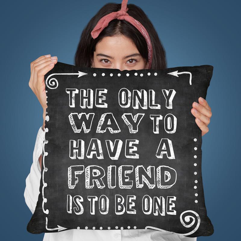 Friend Chalk Throw Pillow By Andrea Haase