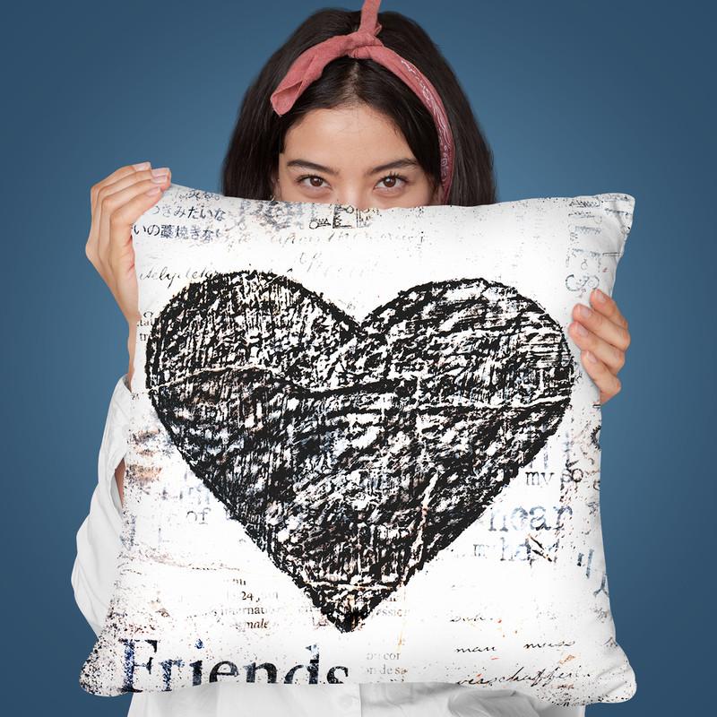 Friends Heart Throw Pillow By Andrea Haase
