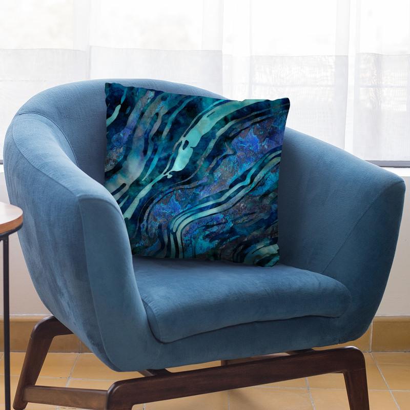 Gemstone Blue Teal Throw Pillow By Andrea Haase