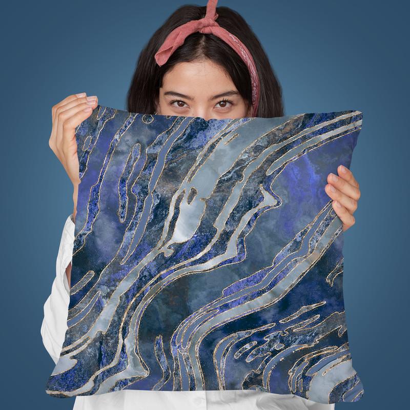 Gemstone Cold Blue Throw Pillow By Andrea Haase