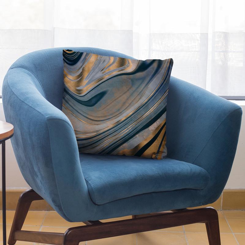 Gemstone Glamour Blue Copper Throw Pillow By Andrea Haase