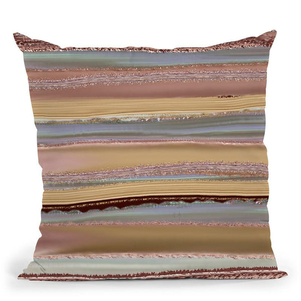 Glamour Stripes Gold Mix Throw Pillow By Andrea Haase
