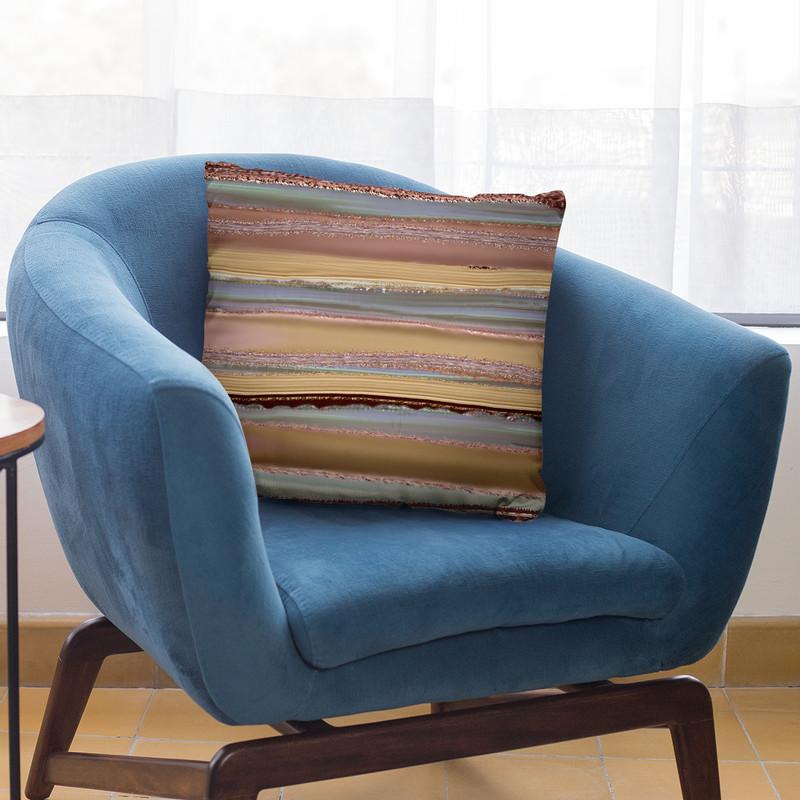 Glamour Stripes Gold Mix Throw Pillow By Andrea Haase