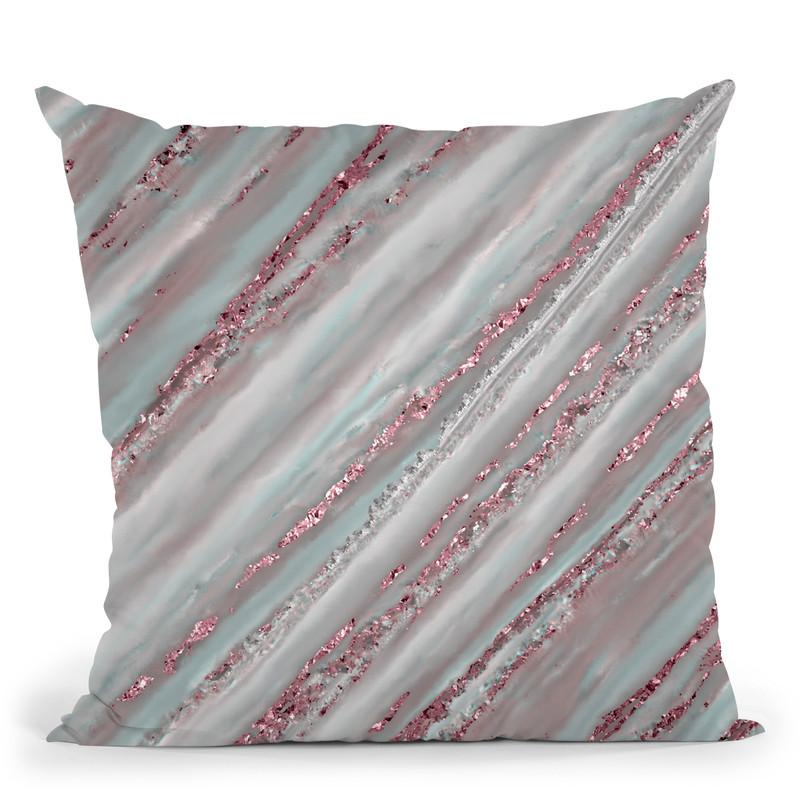 Glamour Stripes Marble Throw Pillow By Andrea Haase