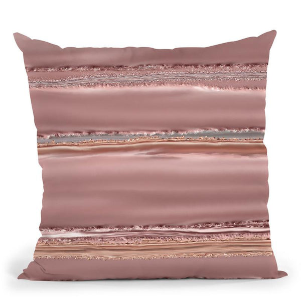 Glamour Stripes Rosegold Throw Pillow By Andrea Haase