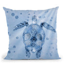 Glamour Turtle Blue Throw Pillow By Andrea Haase