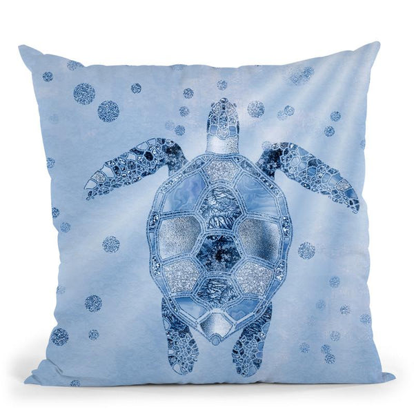 Glamour Turtle Blue Throw Pillow By Andrea Haase