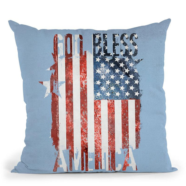God Bless America Throw Pillow By Andrea Haase