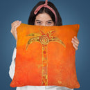Golen Palm Tree Throw Pillow By Andrea Haase