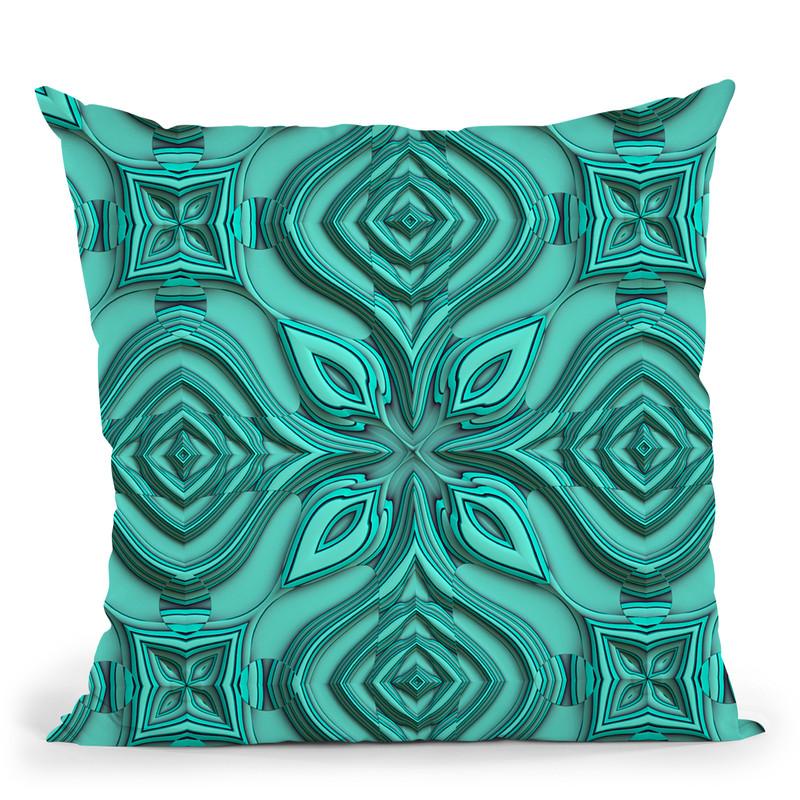 Green Metallic Throw Pillow By Andrea Haase