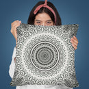 Grey Mandala Throw Pillow By Andrea Haase