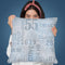 Grunge Newspaper Blue Throw Pillow By Andrea Haase