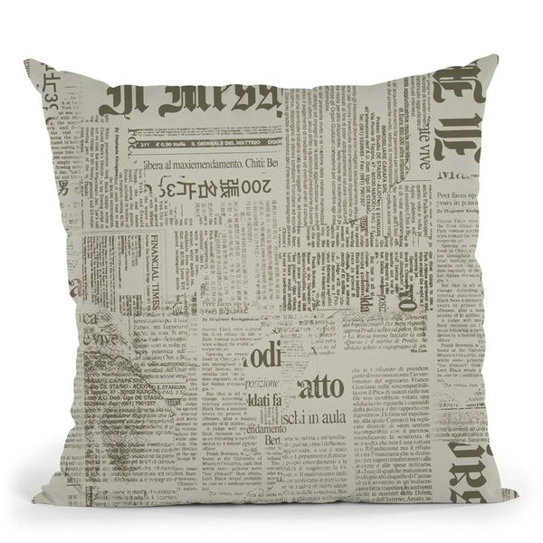 Grunge Newspaper I Throw Pillow By Andrea Haase