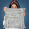 Grunge Newspaper Throw Pillow By Andrea Haase