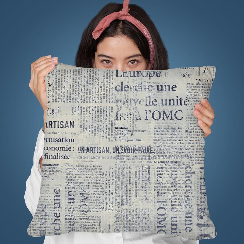 Grunge Newspaper Throw Pillow By Andrea Haase