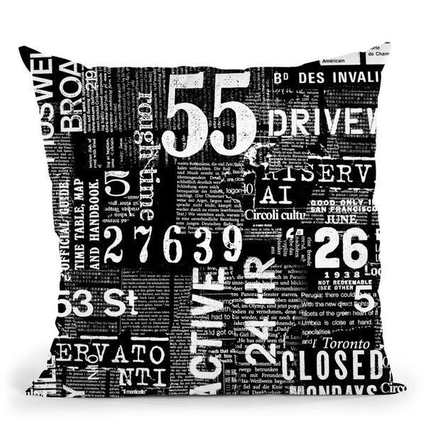 Grunge Text Black Throw Pillow By Andrea Haase