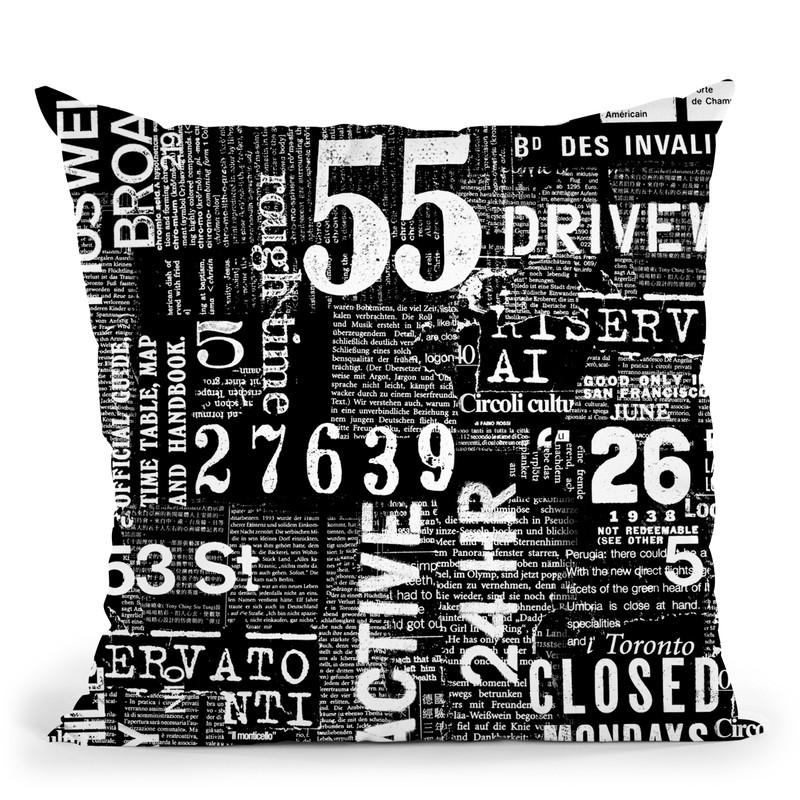Grunge Text Black Throw Pillow By Andrea Haase