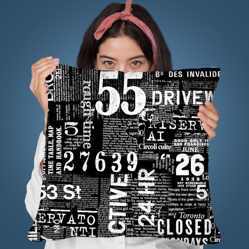 Grunge Text Black Throw Pillow By Andrea Haase