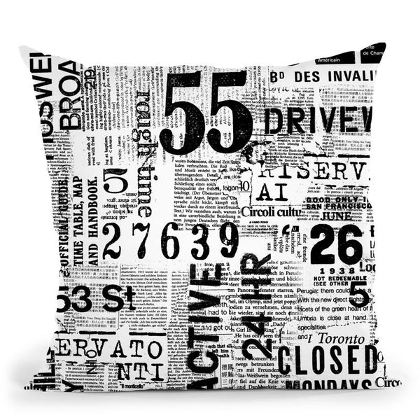 Grunge Text White Throw Pillow By Andrea Haase