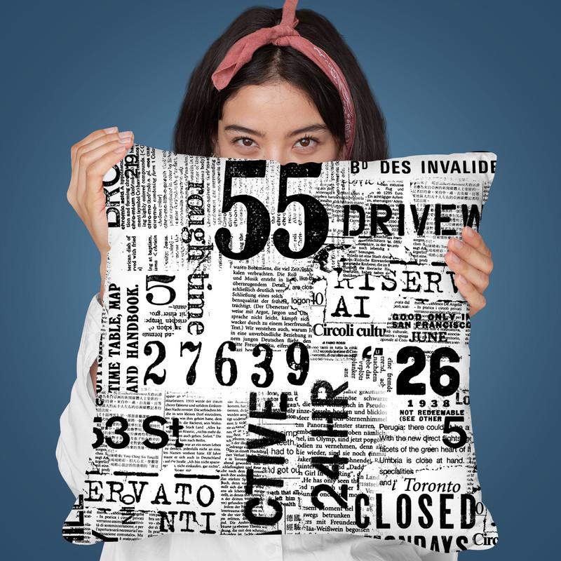 Grunge Text White Throw Pillow By Andrea Haase