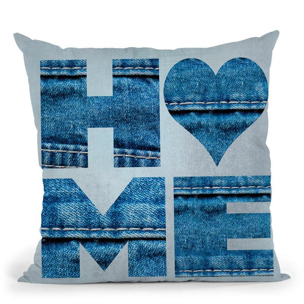 Home Denim Throw Pillow By Andrea Haase