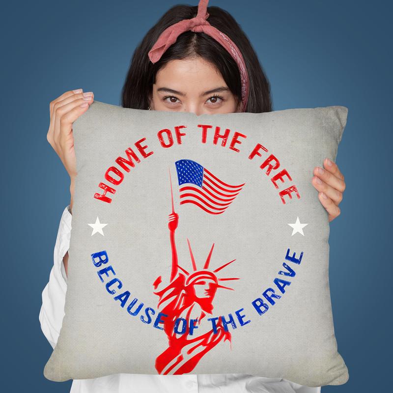 Home Of The Free Throw Pillow By Andrea Haase