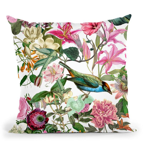 Hummingbird Floral Throw Pillow By Andrea Haase