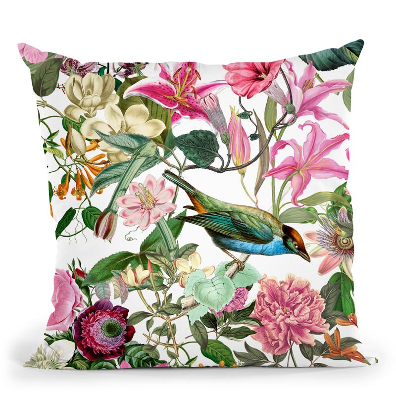 Hummingbird Floral Throw Pillow By Andrea Haase