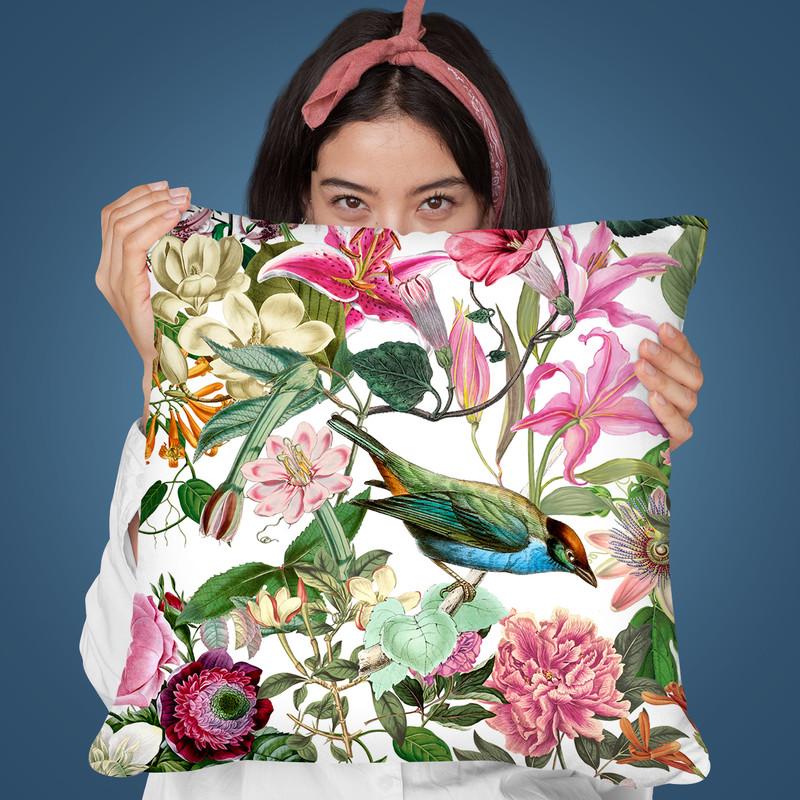 Hummingbird Floral Throw Pillow By Andrea Haase