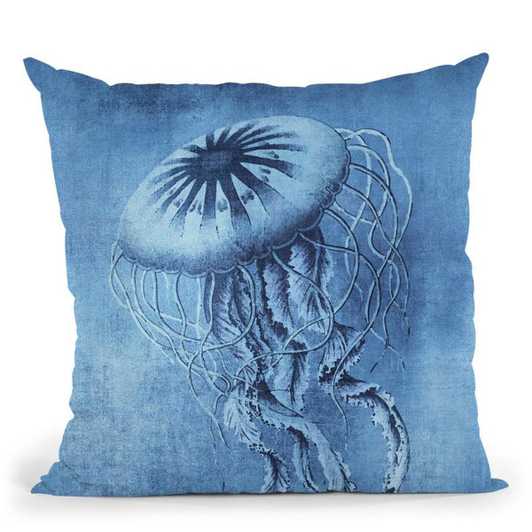 Jellyfish Blue Throw Pillow By Andrea Haase