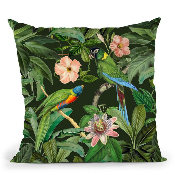 Jungle Parrot Ii Throw Pillow By Andrea Haase