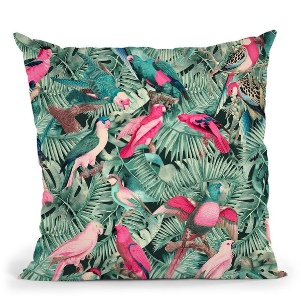 Jungle Parrots V Throw Pillow By Andrea Haase