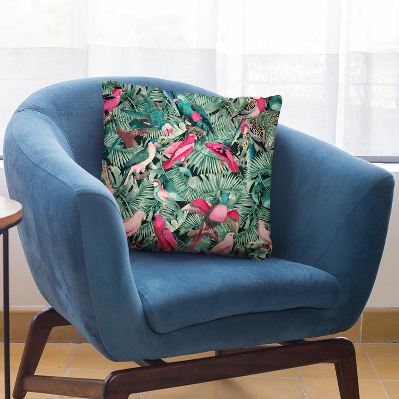Jungle Parrots V Throw Pillow By Andrea Haase