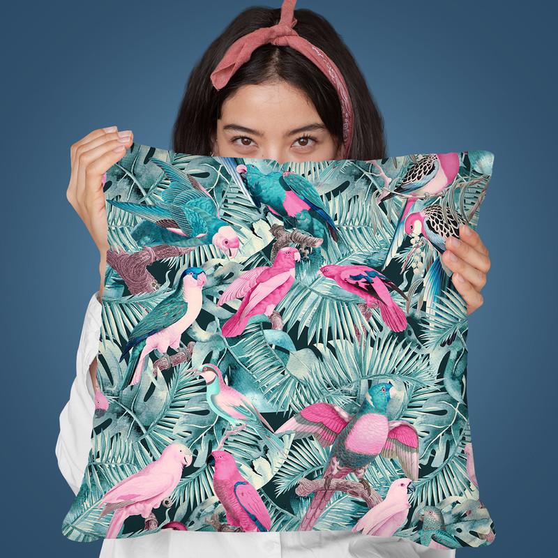 Jungle Parrots Vii Throw Pillow By Andrea Haase