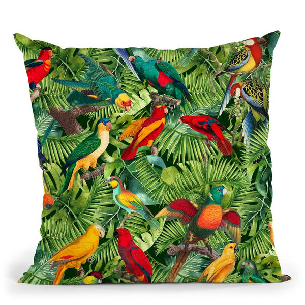 Jungle Parrots Viii Throw Pillow By Andrea Haase