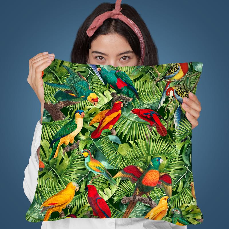 Jungle Parrots Viii Throw Pillow By Andrea Haase
