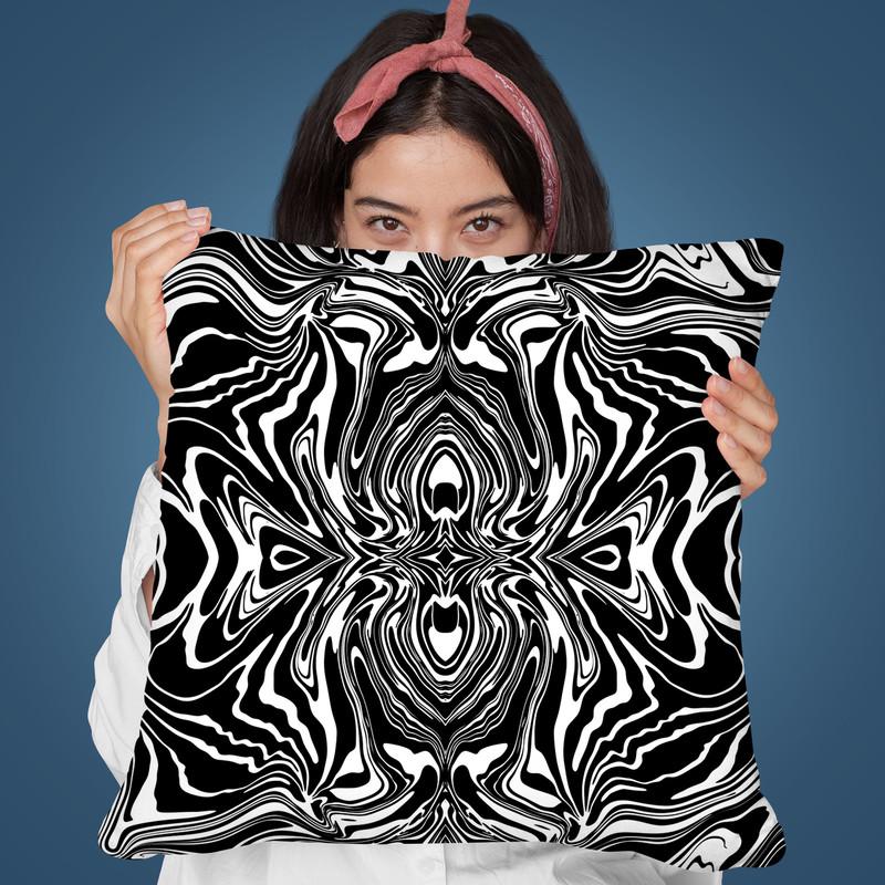 Kaleido Black And White Throw Pillow By Andrea Haase