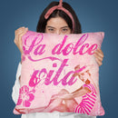 La Dolce Vita Vintage Pink Throw Pillow By Andrea Haase