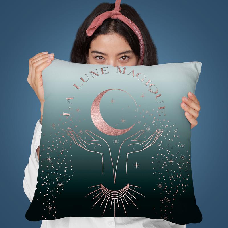 La Lune Magique Rosegold Throw Pillow By Andrea Haase