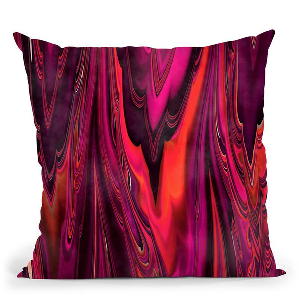 Laser Marble Red Throw Pillow By Andrea Haase