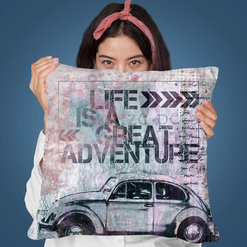 Life Is A Great Adventure I Throw Pillow By Andrea Haase